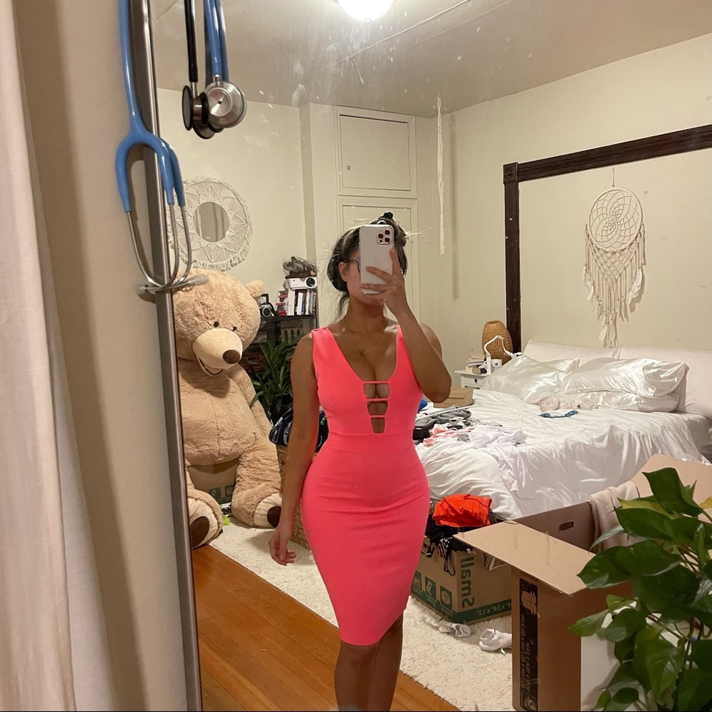 Neon pink dress
